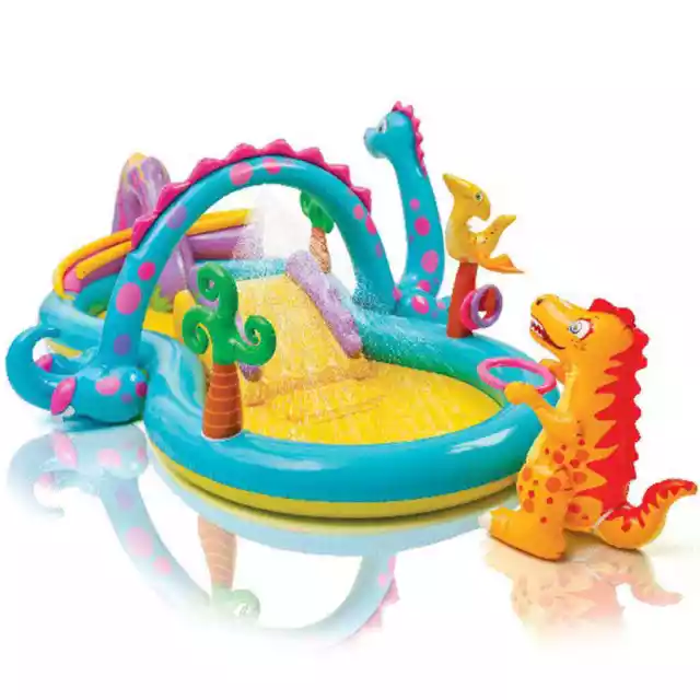 Piscina infantil hinchable Dinoland 57135NP 333x229x112 cm INTEX vidaXL