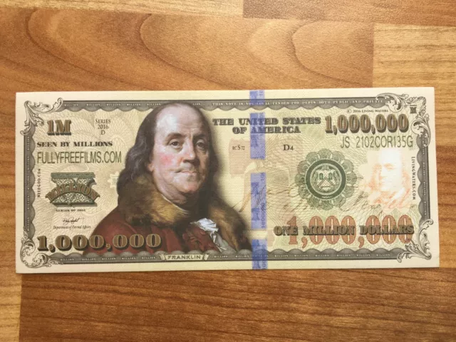 US One $1 Million Dollars American Note President FRANKLIN Fantasy Bill 1000000