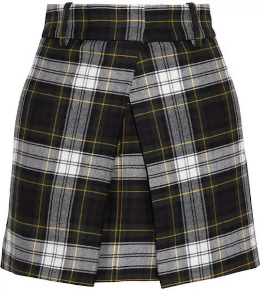 McQ Alexander McQueen Asymmetrical Paneled Plaid Wool Mini Skirt - NWT Size L 3