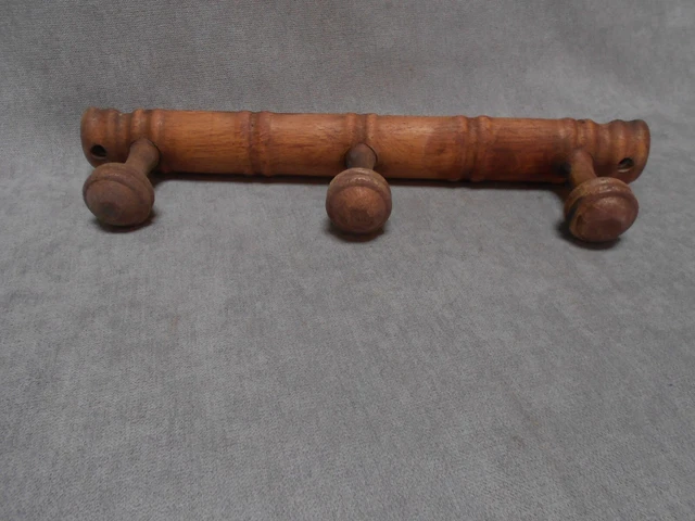 French Vintage WOOD Coat & Hat Rack Clothing Hanger 4