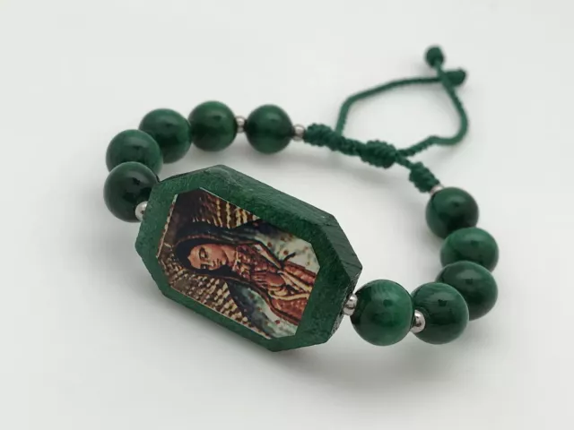 pulsera Verde-De Virgen De Guadalupe Para Protecion