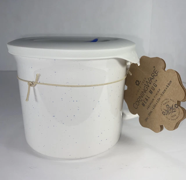 Corning Ware 20-oz Meal Mug w/Lid, Speckled Marine Blue Limited Edition