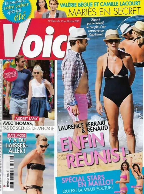 VOICI n°1345 17/08/2013  Laurence Ferrari & Renaud Capuçon/ Kate Moss/ A.Lamy