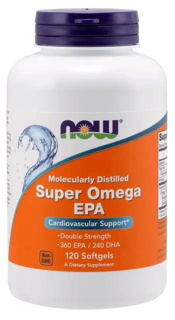 NOW Foods Super Omega EPA DHA Distillato molecolarmente Doppia Resistenza 120 Softgels