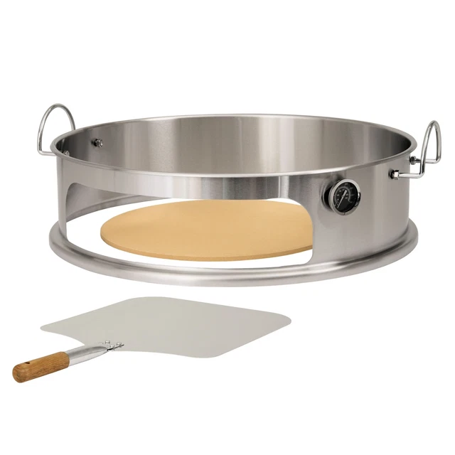 BBQ-TORO Pizza Einsatz Ø 57 cm Edelstahl Element passend für Weber Kugelgrill