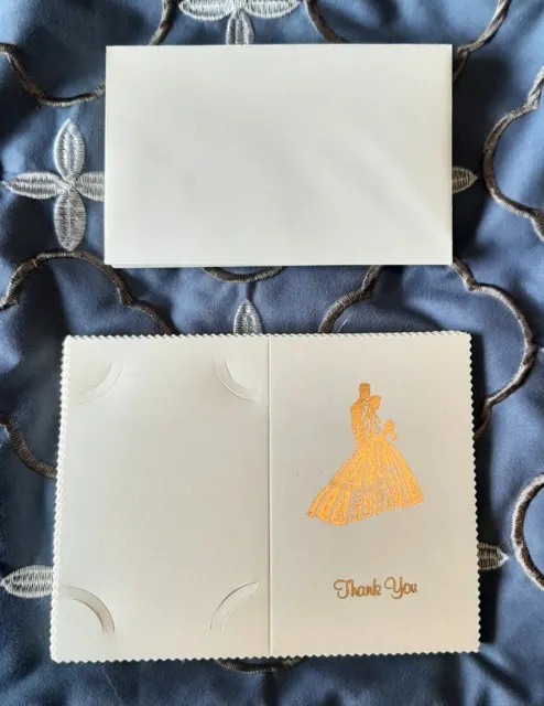 Vintage 1970s Hallmark Wedding Thank You Cards with Photo Insert and Gold Foil