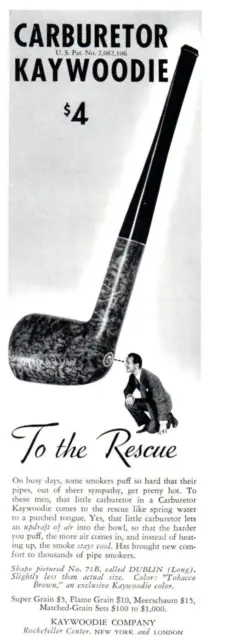Kaywoodie Carburetor Pipe Sani-Flush Half Page Print Advertisement 1938
