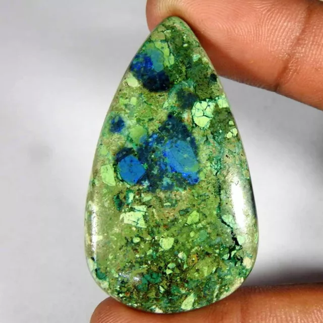 66.65 Ct Natural Blue Azurite Pear Cabochon 47x27x6 Loose Gemstone