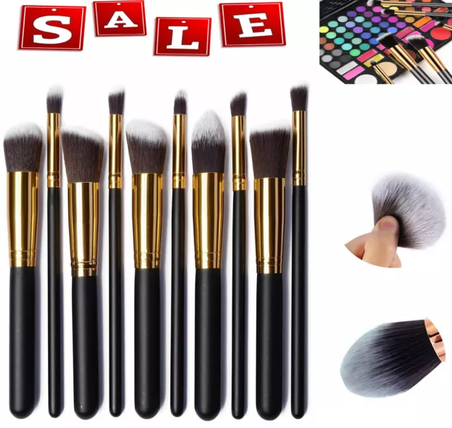 10Pcs Kabuki Make Up Brush Set Eyeshadow Powder Foundation Face Makeup Brushes