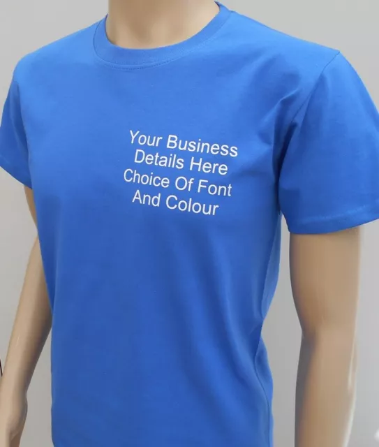 New Custom Printed Text Personalised Heavy Cotton T-Shirts Work Wear Uniform Tee