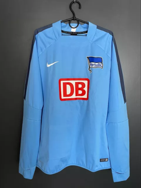 Hertha Berlin Traininf Football Top Long Sleeve Nike Shirt Jersey Size Xl Adult