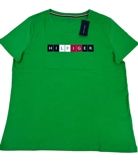 New! Tommy Hilfiger Women's Short Sleeve Classic Fit T-Shirt Green Choose U Size