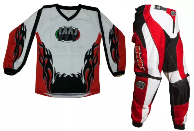 Completo Tuta Kit Maglia E Pantaloni Per Moto Da Cross Quad Fuori Strada Enduro