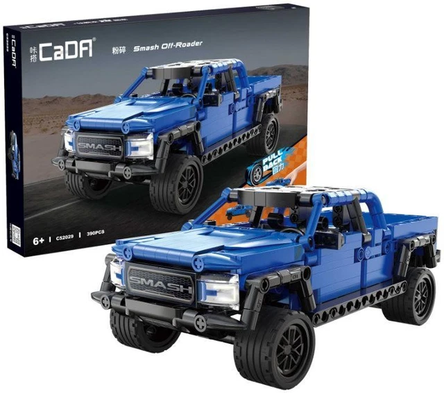 CADA 1:18 Scale Smash Off-Roader Pull Back Brick Builder Blue (390pcs ...