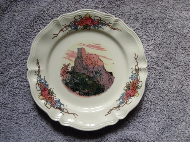 Bel Assiette Plate  Ancien D Obernai Sarreguemines Forteresse Alsace France