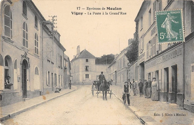 Cpa 95 Vigny La Poste A La Grand'rue