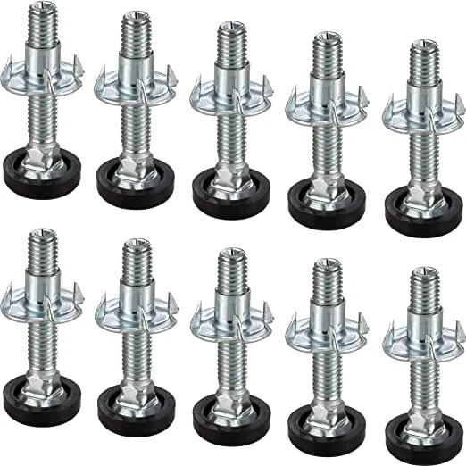 Vis De Chute De Roue Réglables 12 Mm - Lot De 4 Pièces Galvanisées Pour Réglage De Voie
