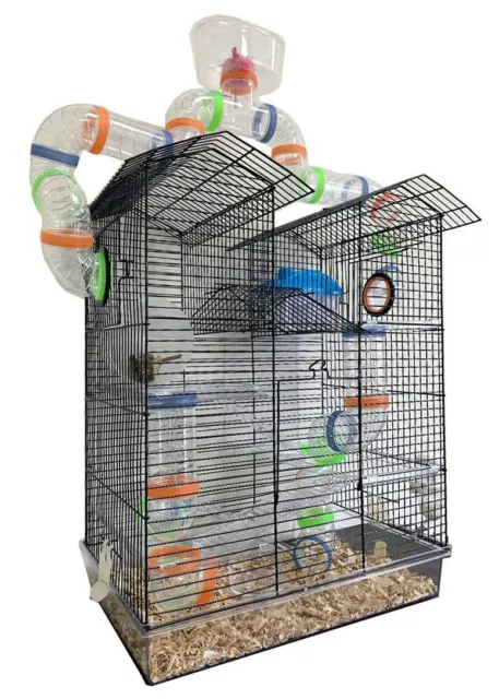 Black Large 5-Floor Tower Hamster Habitat Rodent Gerbil Mouse Mice Rat ClearBase