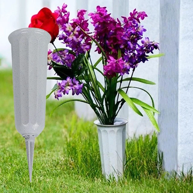 Headstone Vase Wear-resistant Reusable Memorial Cemetery Flower Vase Hollow