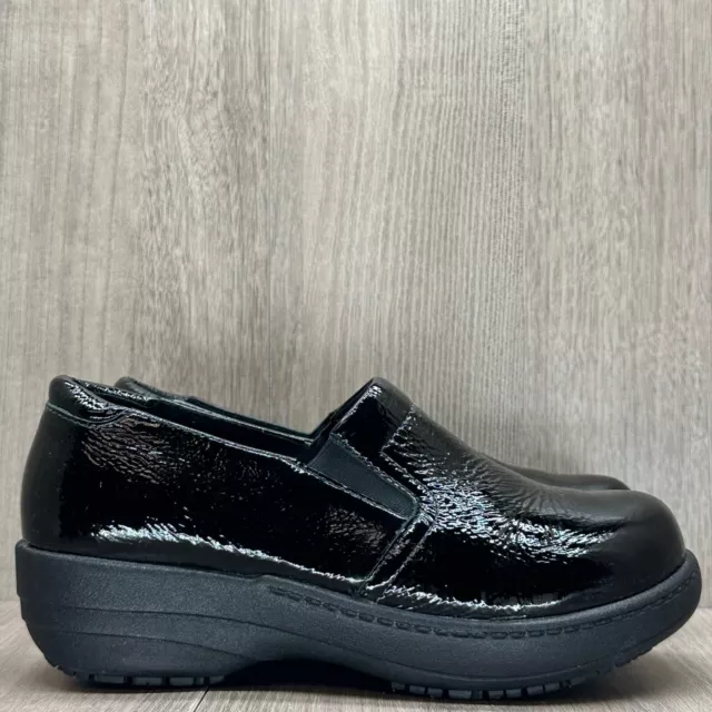 Abeo Shoes Womens 6.5M Bessie Platform Slip Resistant Clogs Patent Leather Black