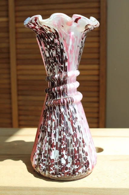 Beau Vase Carafe Soliflore Ancien Pate de Verre Clichy 1900