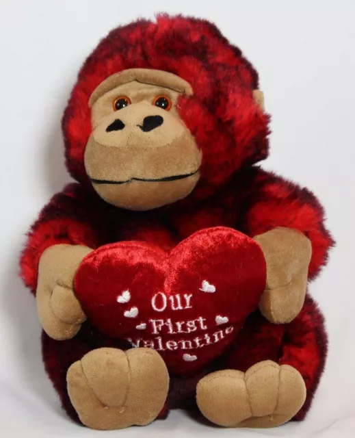 Plush Dan Dee Collectors Choice Gorilla w/red cap/valentine gift