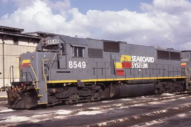 SEABOARD Railroad Train Locomotive 8549 TAMPA FL Original 1986 Photo Slide