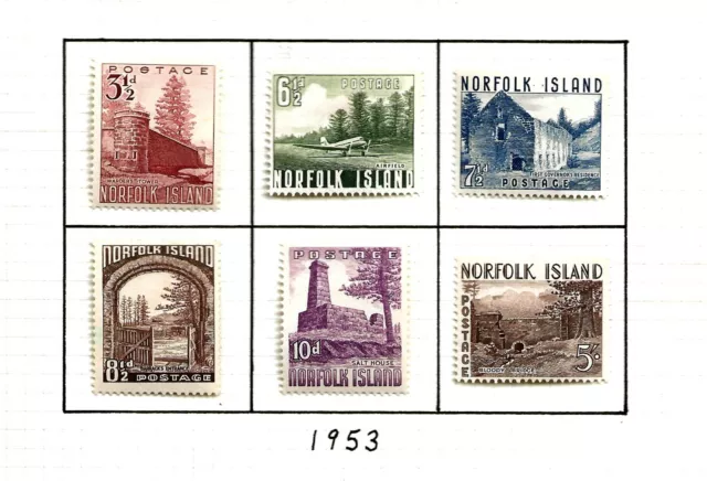 Norfolk Isle (D-62) 1953 Sg13-18  Pictorial  Full Set Of 6 Fine Mm / Mh