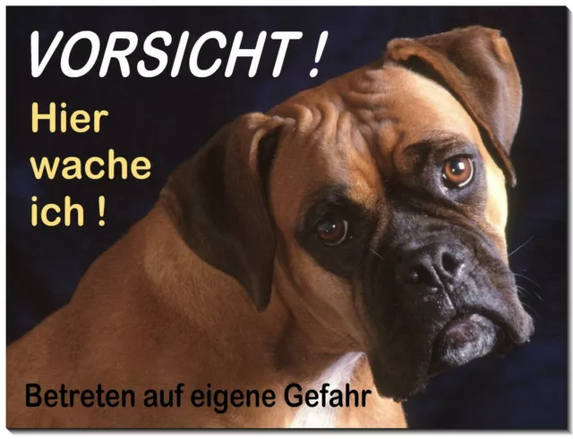 Boxer-Hund-Aluminium-Schild--3 Größen-Türschild-Warnschild-Hundeschild-TOP