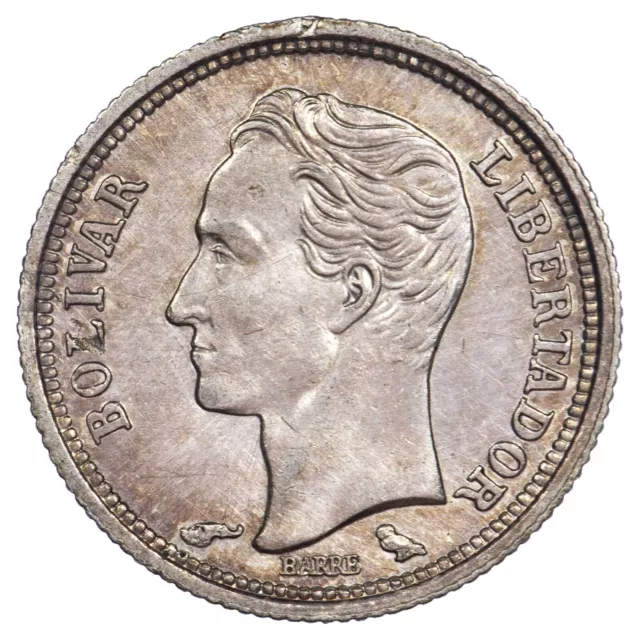 Venezuela 25 Centimos 1960AU Plata moneda América De Sur