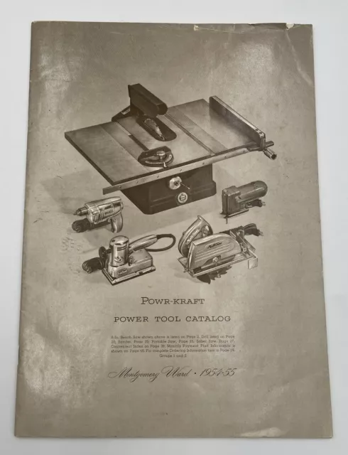 1954-55 Montgomery Ward Wards Power Tool Catalog 59 Pages Shop Tools Powr-Kraft