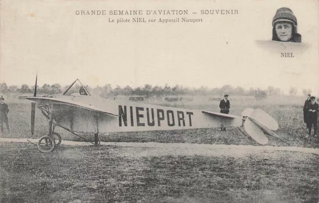 grande semaine d’aviation souvenir le pilote niel sur appareil nieuport 73286