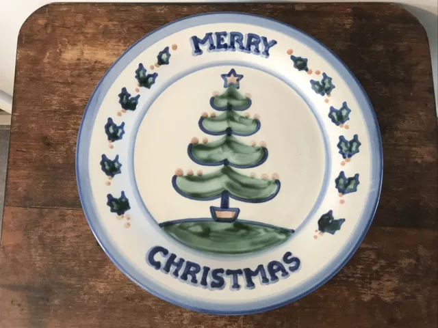 MA Hadley Vintage American Pottery Christmas Tree Holiday Platter Plate