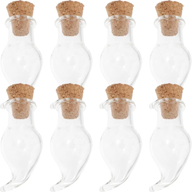 12 un. vasos pequeños DIY Craft Mini botellas deseadas con tapón de corcho deseo