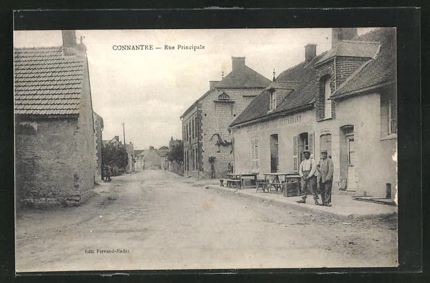 CPA Connantre, Rue Principale, vue de la rue