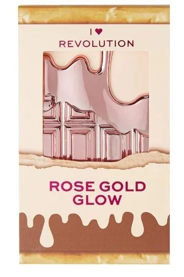 I Heart Revolution Rose Gold Glow Mini Chocolate Highlighter Palette New in Box