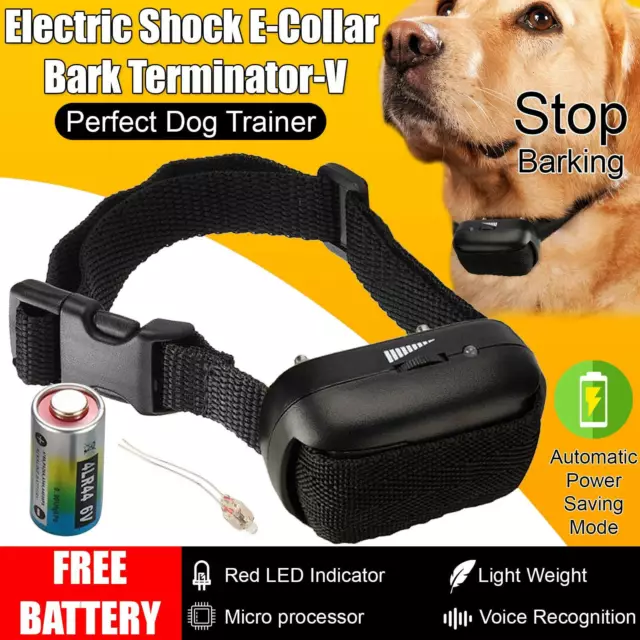 Petrainer Anti Bark Shock Dog Trainer Stop Barking Control Pet Training Collar