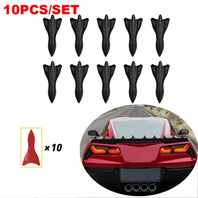 10PCS/Set Diffuser Shark Fin Kit for Spoiler Roof Wing Air Vortex Generator UK