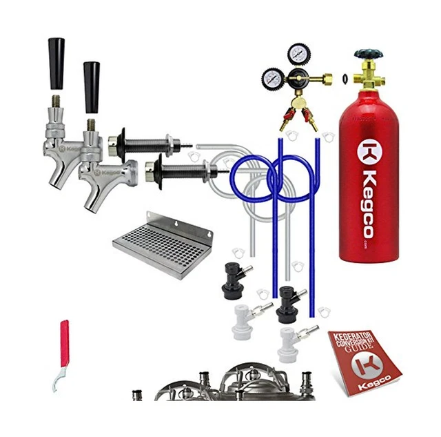 Kegco EBDHCK2-5T Deluxe Homebrew Two Tap Door Mount Kegerator Conversion Kit ...