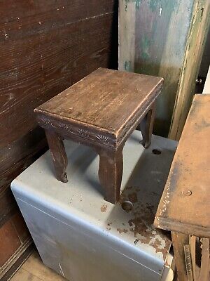 small antique wooden stool 3