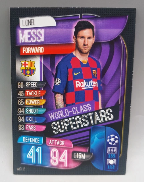 Carte Topps Super Stars Lionel Messi FC Barcelone 2023/24 #191 édition Jaune