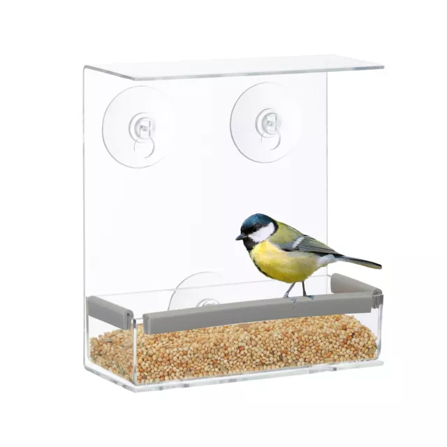 Mangeoire à oiseaux Petite maison distributeur de nourriture transparent