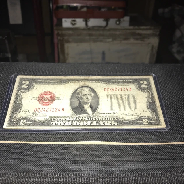 1928 D,2 dollar bill red seal