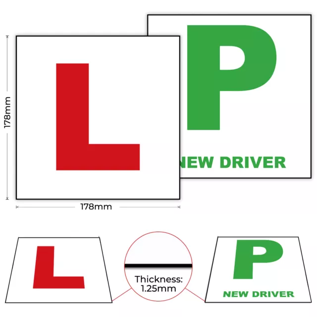L AND P Plates Magnetic Learner Newly Pass Drivers Plates Sick On