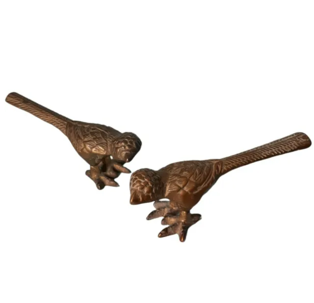 Vintage Set 2 Brass Pheasant Bird Figures 4” Small Figurine