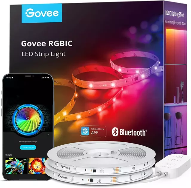 Govee RGBIC LED Strip 20M, Bluetooth LED Streifen, Segmentcontrol, Musik Sync, 6