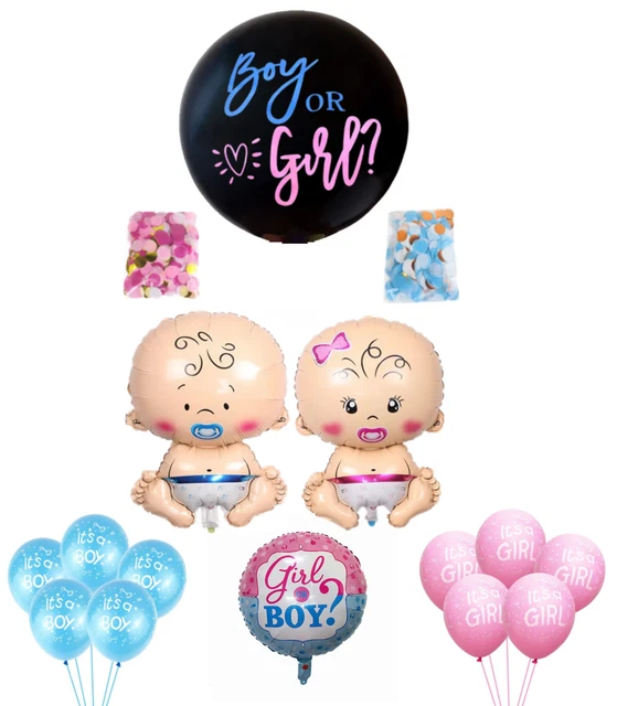 Gender reveal Boy or Girl Junge / Mädchen Ballon Babyparty Shower Konfetti Deko