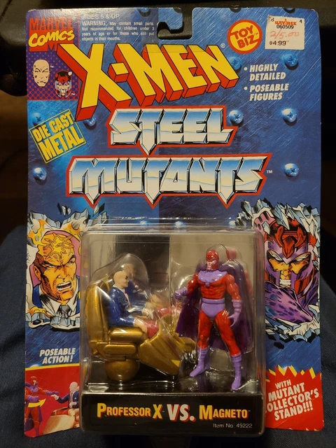 Vintage X-Men Die Cast Professor X VS. Magneto (Steel Mutants, 1994, ToyBiz) NIP