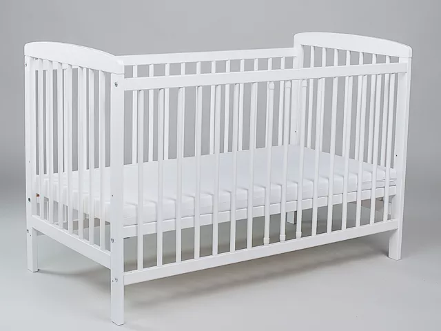 Babybett J mit 10tlg Komplett-Set Bettwäsche Matratze Nestchen  blau grau Neu 2