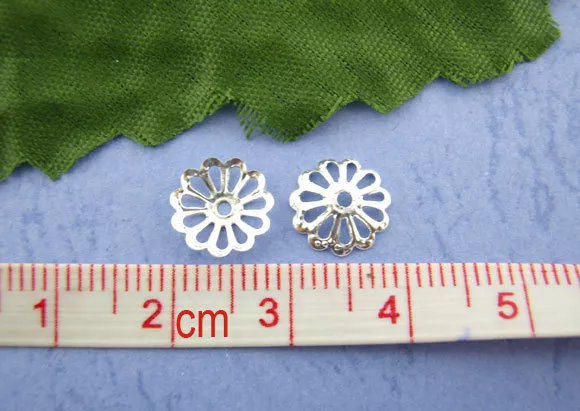 800 SILVER PLATE FLOWER BEAD CAPS 8.5mm JEWELLERY MAKING BEADING FINDINGS (75A) 3